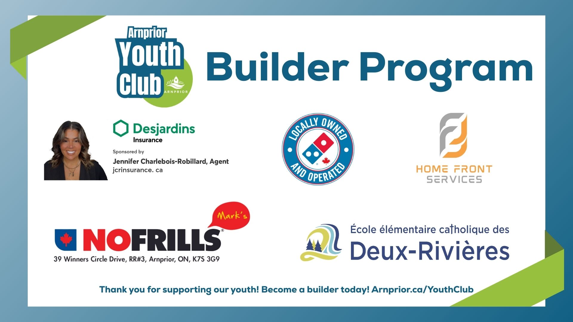The Youth Club Builder Program sponsor logos