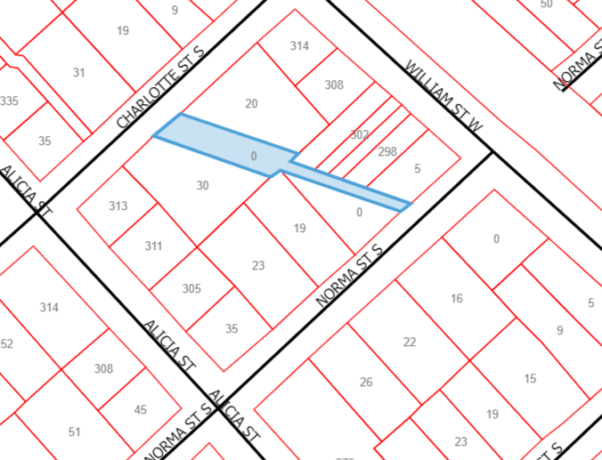 Key map showing the subject property