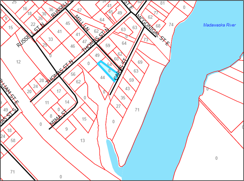 Key map showing the subject property