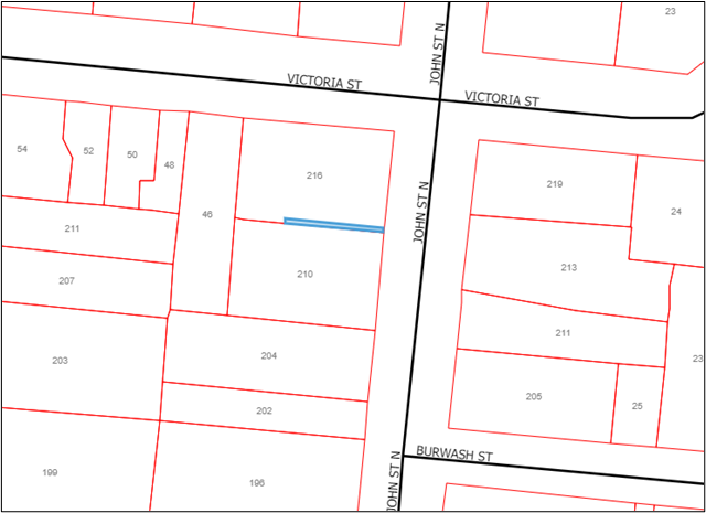 Key Plan for 216 John Street North