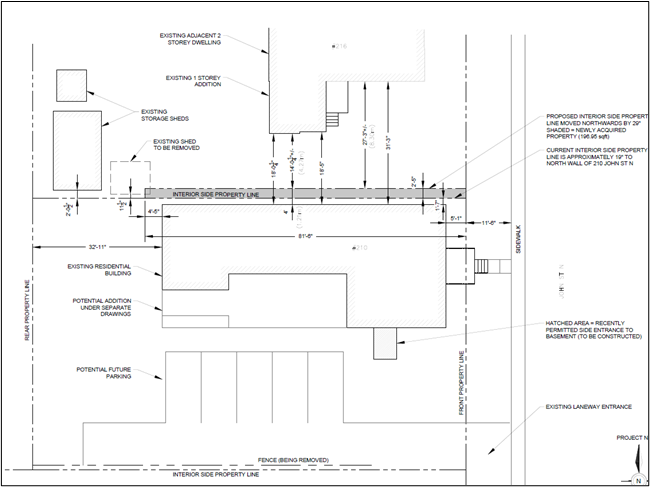 Site Plan for 216 John Street North