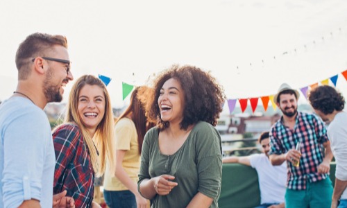 People enjoying an event