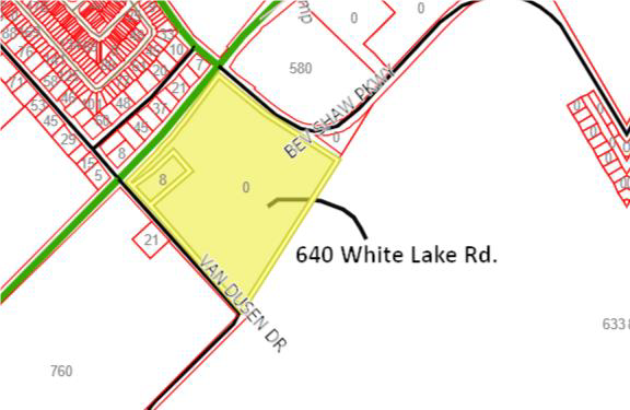 Key map showing area at 640 White Lake Road