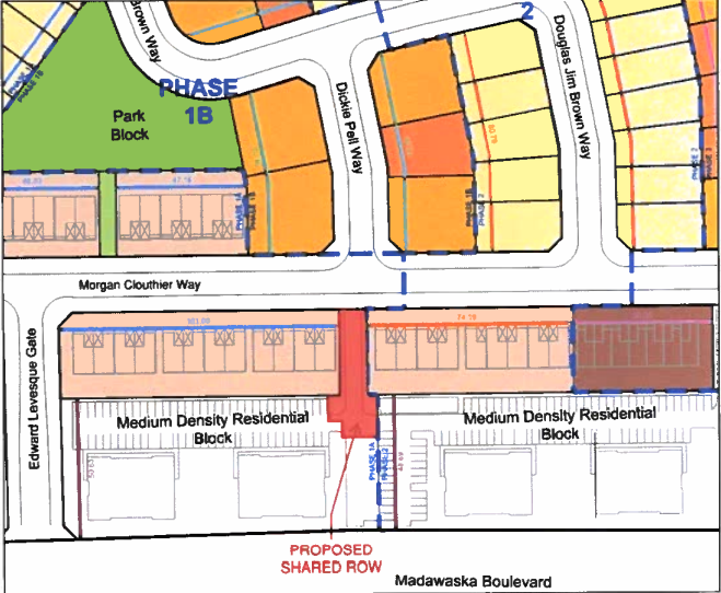 Key plan for Marshall Bay Meadows shared driveway application