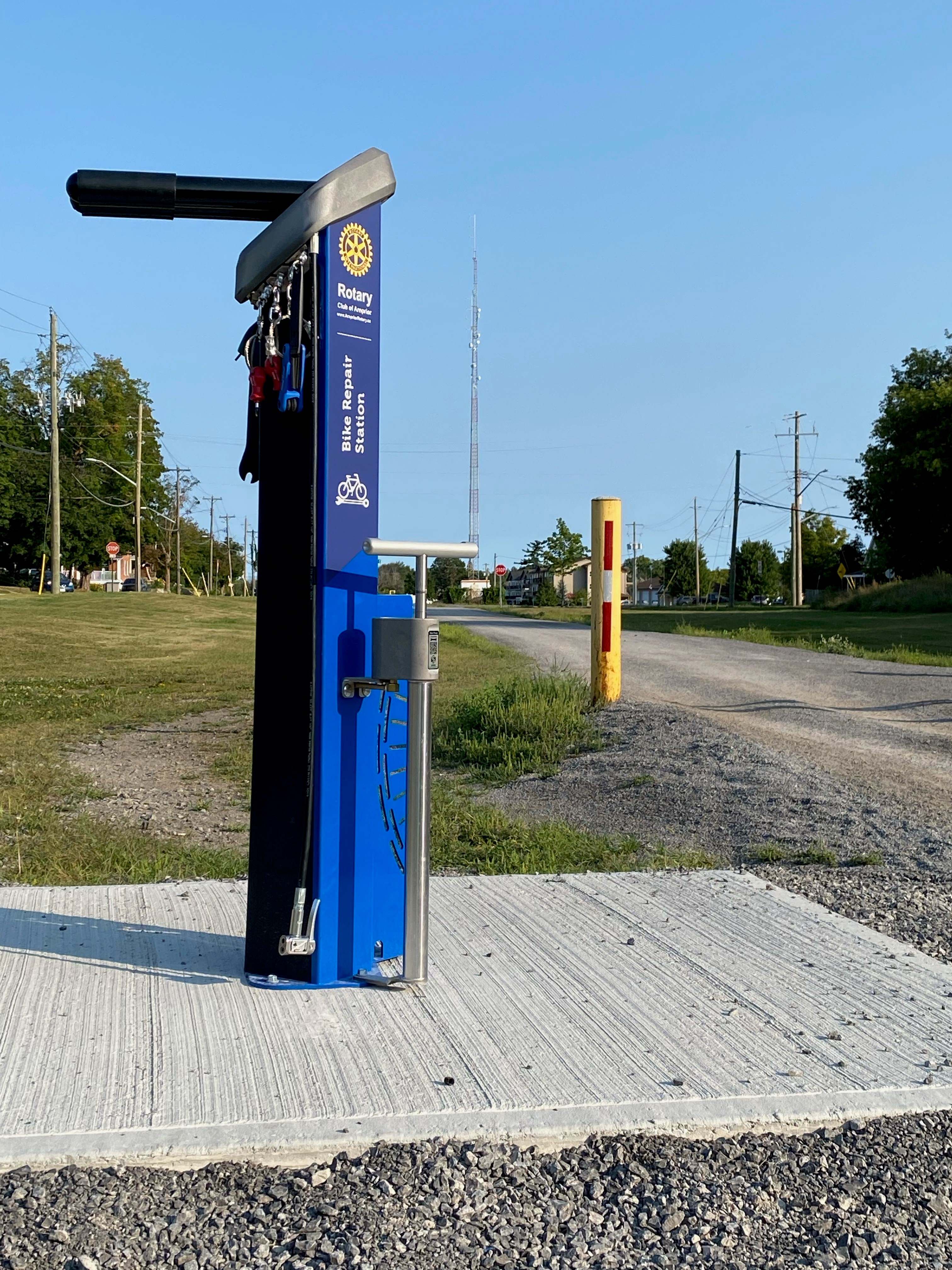 bike repair station installed near trail