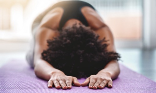 Someone doing yoga