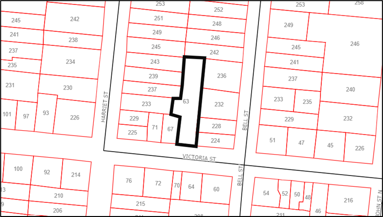 Key plan for 63 Victoria St