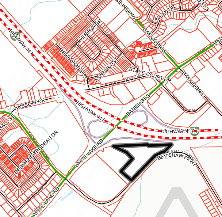 Kay plan showing vacant lot on Bev Shaw Parkway