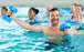 Group of people doing water exercise  